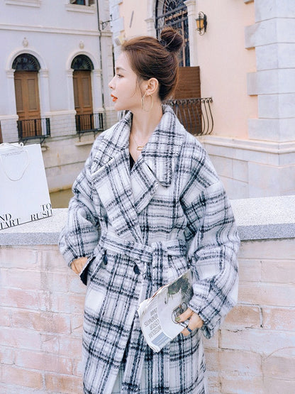 French Winter Hepburn Style Loose Woolen Women's Coat - Harmony Gallery