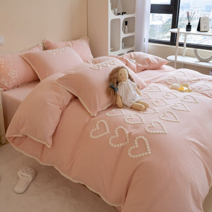 Light Luxury Cotton Four-Piece Set Fresh Princess Bed Sheet - Harmony Gallery