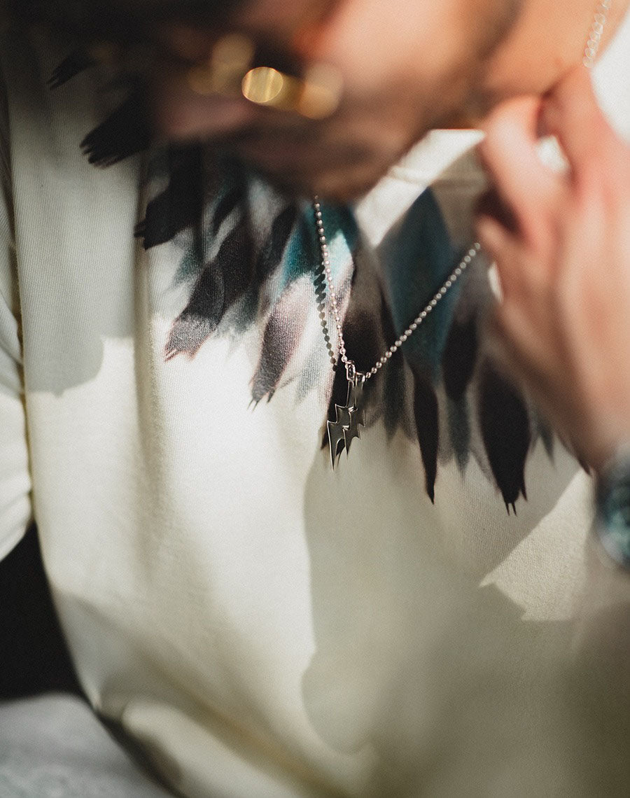 American Retro Feather Print  Loose Ethnic Men's T-Shirt - Harmony Gallery