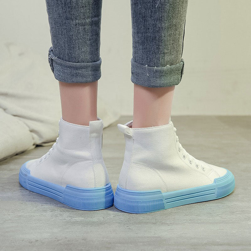 High-top Canvas All-Match Casual Board Women's Shoes - Harmony Gallery