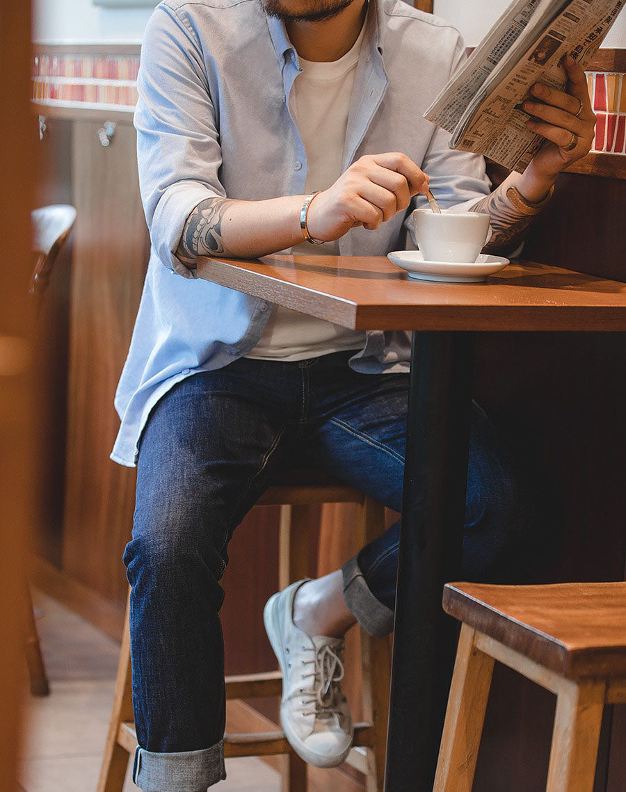 Retro Brushed Oxford Business Casual Men's Shirt - Harmony Gallery