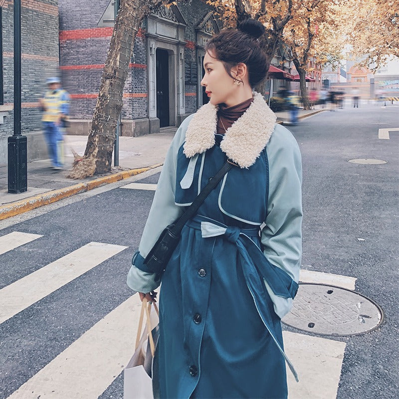 Casual British Style Winter Loose Cotton Women's Coat - Harmony Gallery