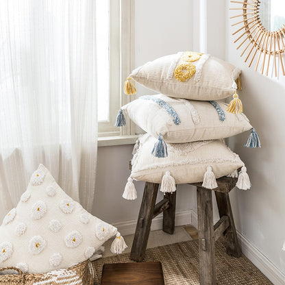 Handmade Bohemian Style Indian Tufted Pillow Cushion - Harmony Gallery
