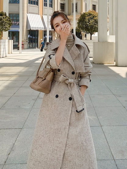 Coarse Woolen Loose Hepburn Fragrant Women's Coat - Harmony Gallery