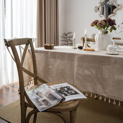 Simple Cotton Literary Retro Rectangular Decorative Tablecloths - Harmony Gallery