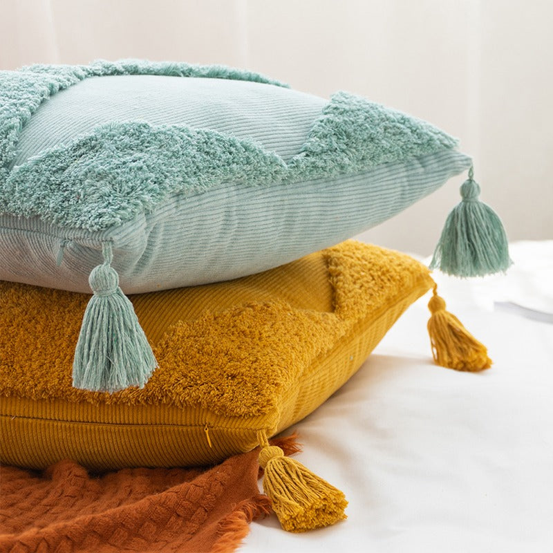 Moroccan Cotton Hand Tufted Tassel Decorative Sofa Cushion - Harmony Gallery