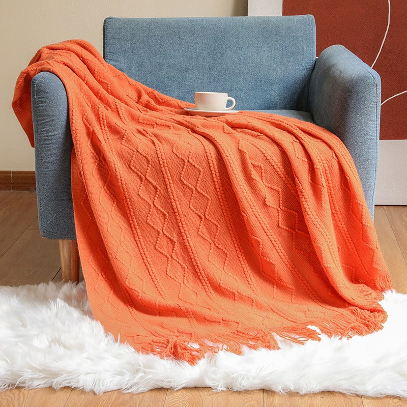 Simple Knitted Bedside Decoration Sofa Blanket - Harmony Gallery