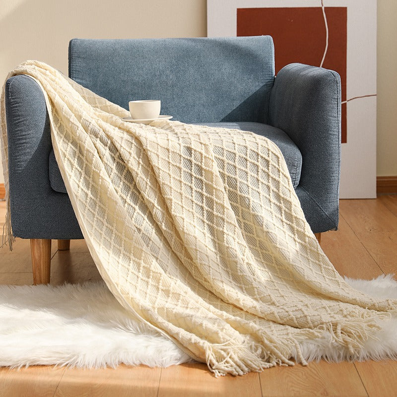 Four Seasons Knitted Bedroom Decorative Sofa Blanket - Harmony Gallery