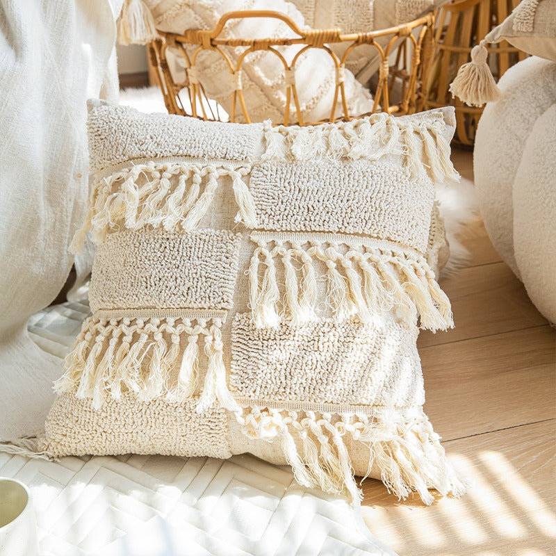 Ethnic Bohemian Handmade Tassel Living Room Sofa Cushion - Harmony Gallery