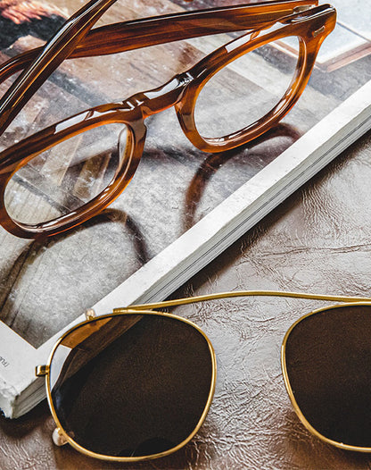 Handmade Depp Round Frame Detachable Dual-use Polarized Men's Sunglasses - Harmony Gallery