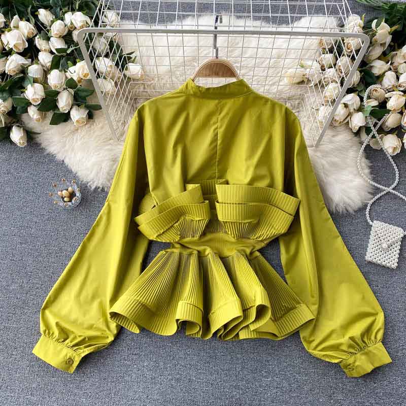 All-Match Niche Pleated Ruffled Waist Women's Top - Harmony Gallery