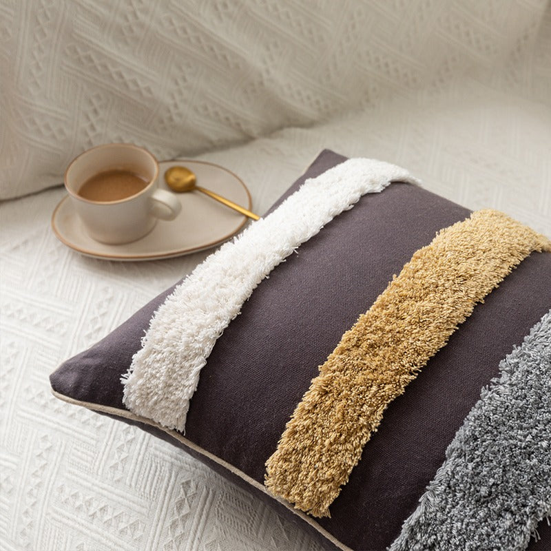 Cotton Tufted Pillow Light Luxury Cover Homestay Sofa Cushion - Harmony Gallery