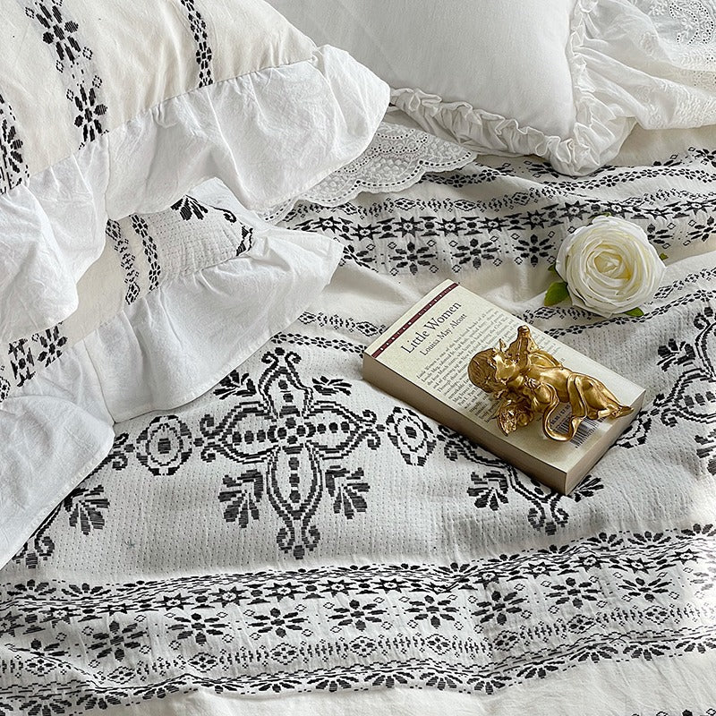 Nordic Washed Cotton Four-Piece Skin-Friendly Bed Set - Harmony Gallery