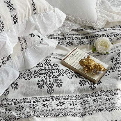 Nordic Washed Cotton Four-Piece Skin-Friendly Bed Set - Harmony Gallery