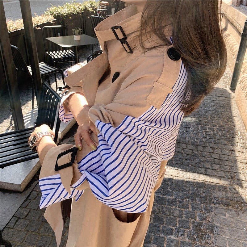 British style Loose Trendy Mid-Length Women's Windbreaker - Harmony Gallery