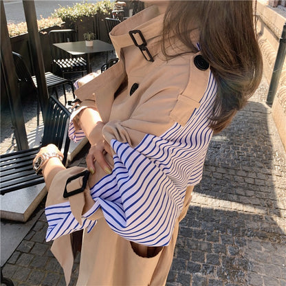 British style Loose Trendy Mid-Length Women's Windbreaker - Harmony Gallery