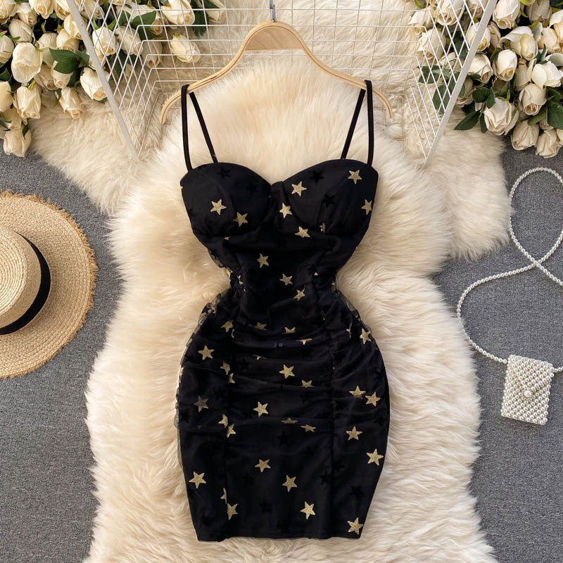 Nightclub Disco Sexy Sling Strapless Women's Dress - Harmony Gallery