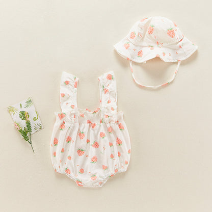 Summer Floral Thin Bodysuit Baby Girl's Romper - Harmony Gallery