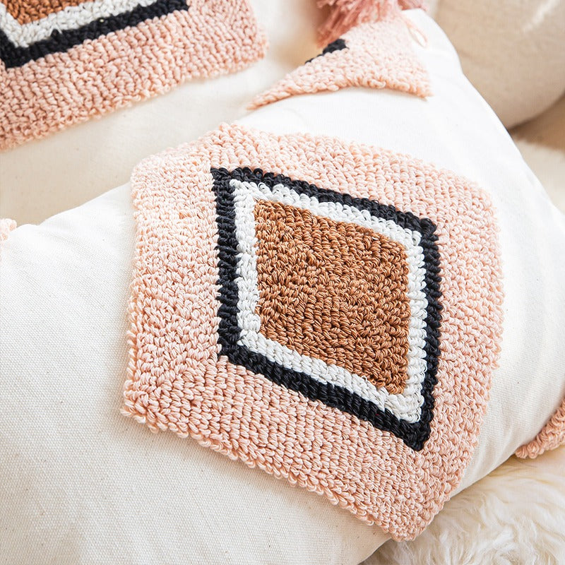 Embroidery Pink Rainbow Living Room Sofa Cushion - Harmony Gallery