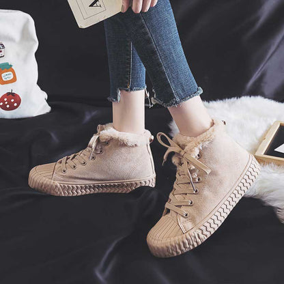 High-Top All-Match Trendy Cotton Winter Women's Boots - Harmony Gallery