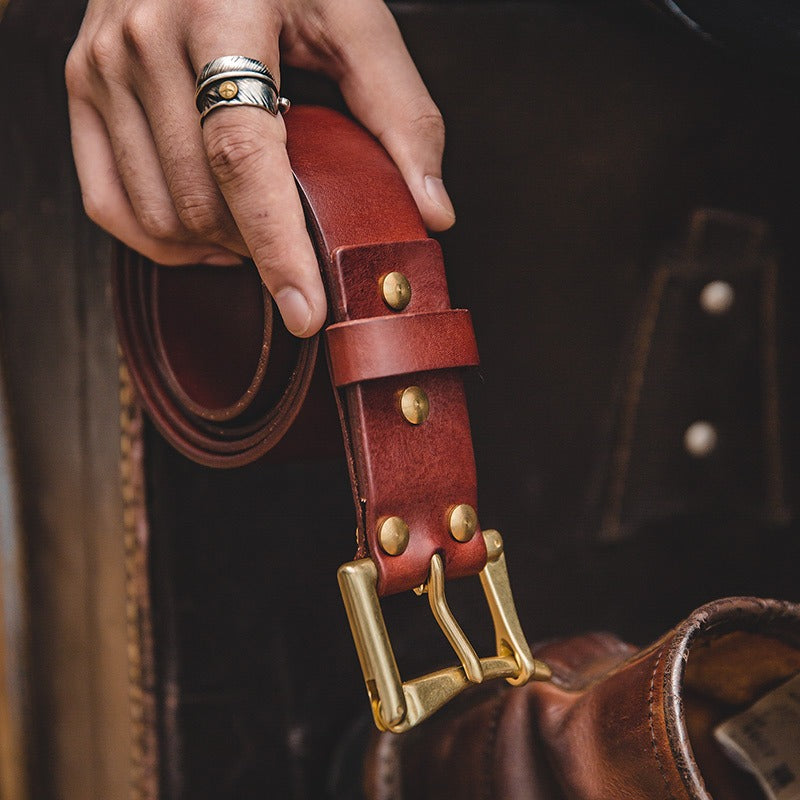 American Handmade Brass Release Firefighter Men's Belt - Harmony Gallery