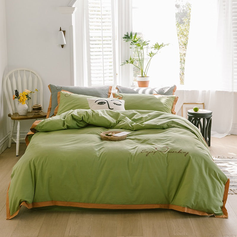 Simple Scandinavian Four-Piece Cotton Super Soft Bed Set - Harmony Gallery