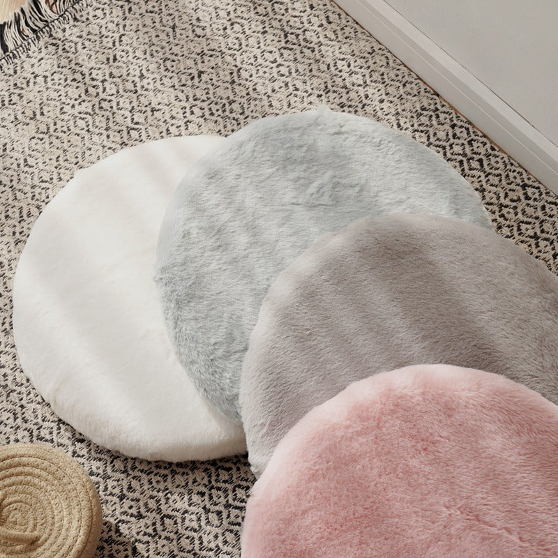 Foam Warm Rabbit Velvet Futon Round Chair Cushion - Harmony Gallery