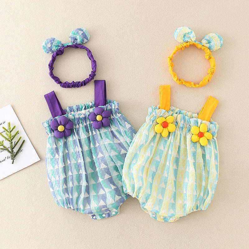 Cotton Summer Thin Suit One-Piece Baby Girl's Romper - Harmony Gallery
