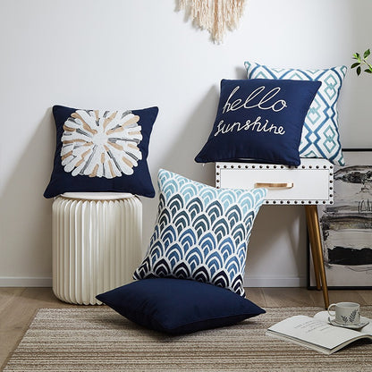 American Embroidery Cotton Living Room Sofa Cushion - Harmony Gallery