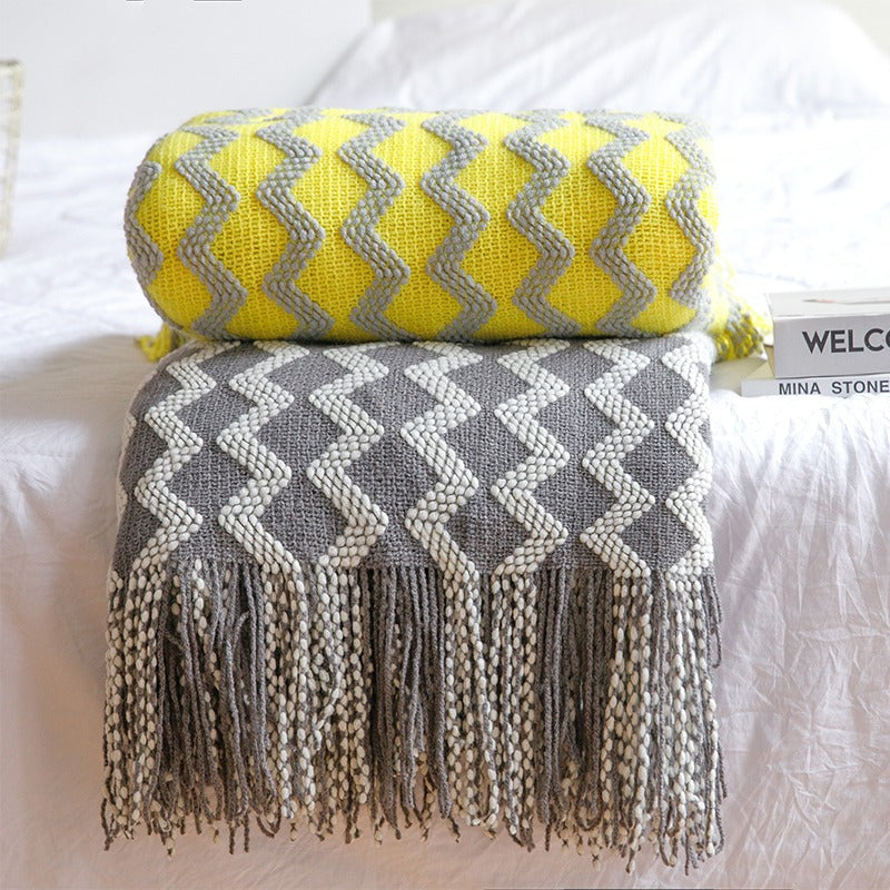 Multifunctional Knitted Nordic Style Decoration Sofa Blanket - Harmony Gallery