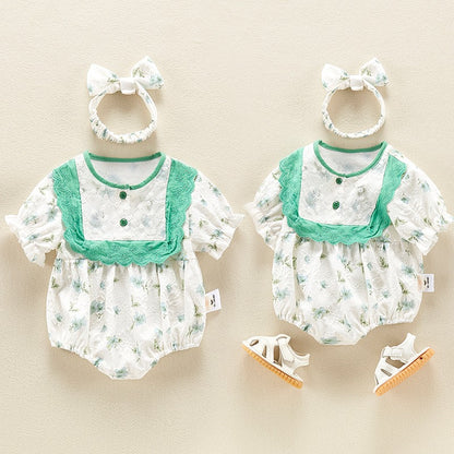 Summer Thin Cotton One-Piece Newborn Baby Girl's Romper - Harmony Gallery