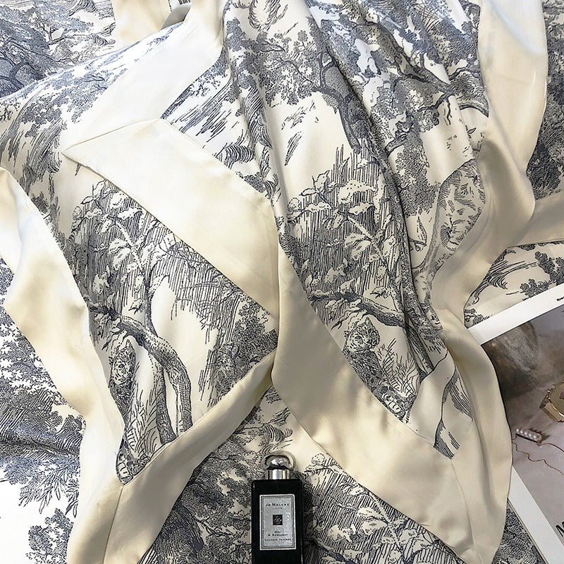 Light Luxury High-End Tencel Four-Piece Summer Bed Set - Harmony Gallery