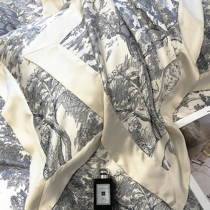 Light Luxury High-End Tencel Four-Piece Summer Bed Set - Harmony Gallery