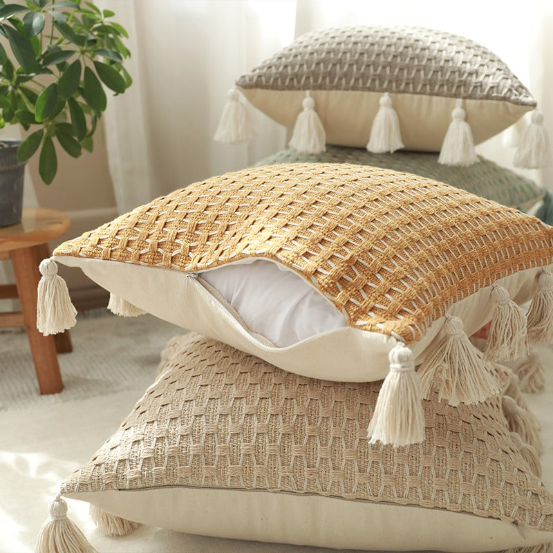 Nordic Style Cotton Knitted Pillow Decoration Sofa Cushion - Harmony Gallery
