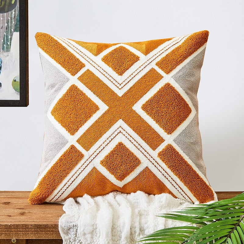 Nordic Simple Cotton Embroidery Living Room Sofa Cushion - Harmony Gallery