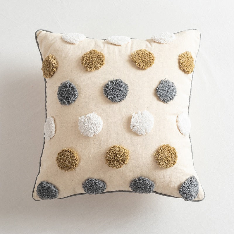 Cotton Tufted Pillow Light Luxury Cover Homestay Sofa Cushion - Harmony Gallery