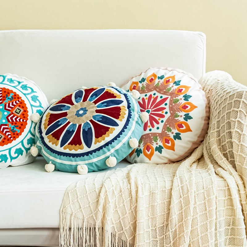 Moroccan Ethnic Round Homestay Decorative Sofa Cushion - Harmony Gallery