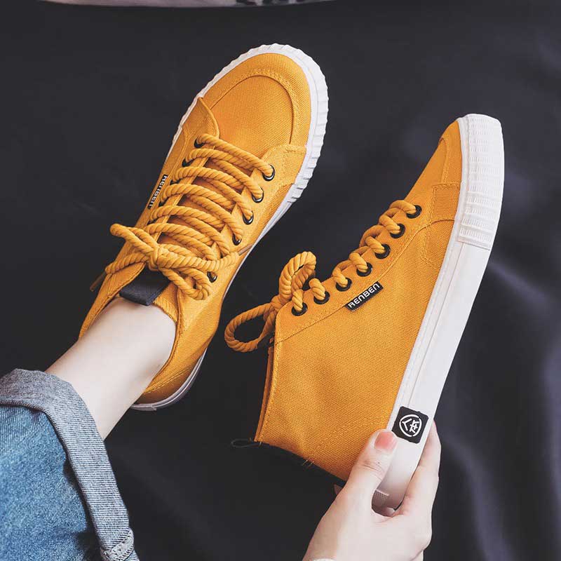 High-Top Canvas Trendy Flat Board Casual Women's Shoes - Harmony Gallery