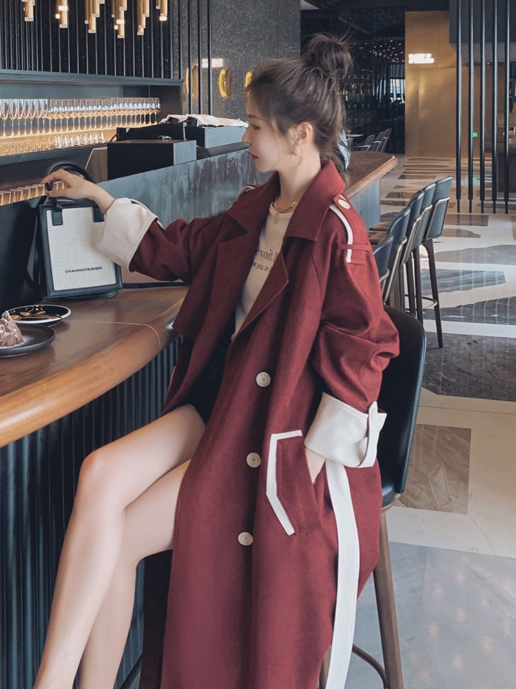 Mid-Length British Style Chic Loose Women's Trench Coat - Harmony Gallery