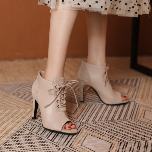 Lace-Up High Heel Open Toe Women's Dance shoes - Harmony Gallery