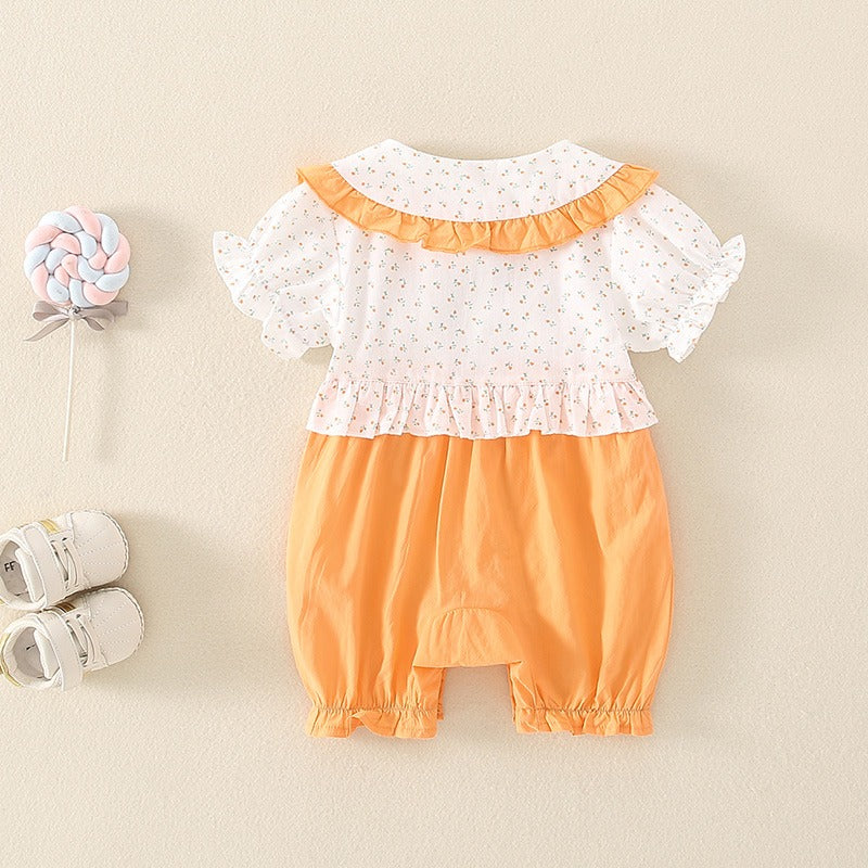 Cute Cotton Summer Short Sleeves Baby Girl Romper - Harmony Gallery