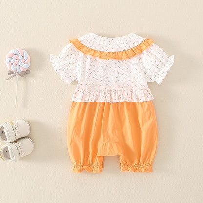 Cute Cotton Summer Short Sleeves Baby Girl Romper - Harmony Gallery