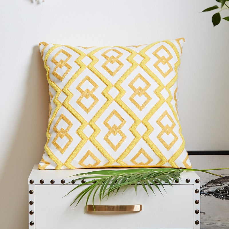 American Embroidery Cotton Living Room Sofa Cushion - Harmony Gallery