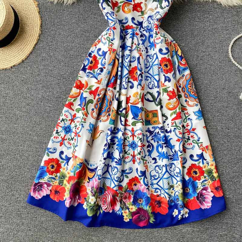 Light Luxury High-End Trendy Printing Strap Women's Dress - Harmony Gallery