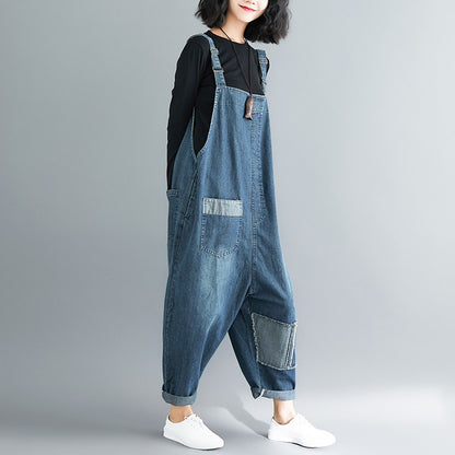 Ripped Patch Literary Retro Harlan Women's Overall - Harmony Gallery