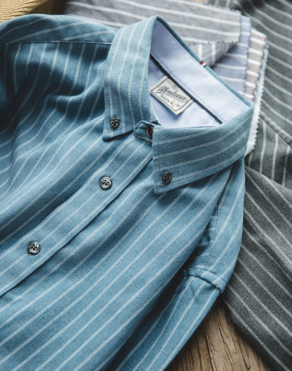 American Retro Vertical Stripes Business Casual Men's Shirt - Harmony Gallery