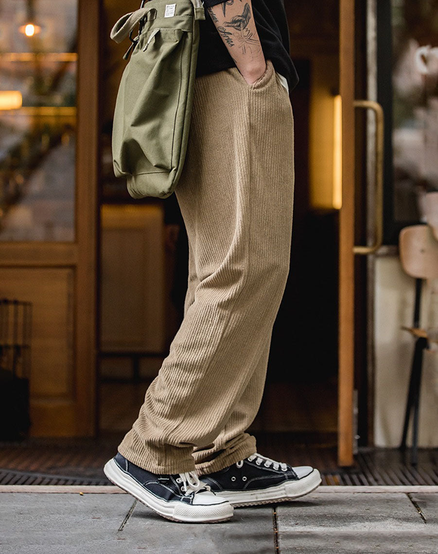 Tooling Retro Knitted Guard Corduroy Straight Men's Trousers - Harmony Gallery