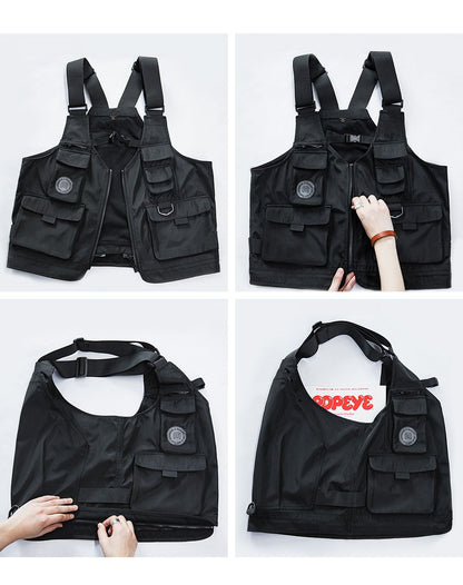 Tooling American Retro Tactical Vest Dual-Use Men's Waistcoat Bag - Harmony Gallery
