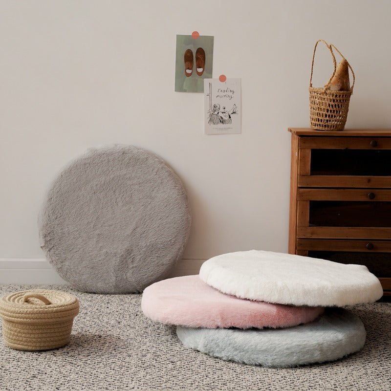 Foam Warm Rabbit Velvet Futon Round Chair Cushion - Harmony Gallery