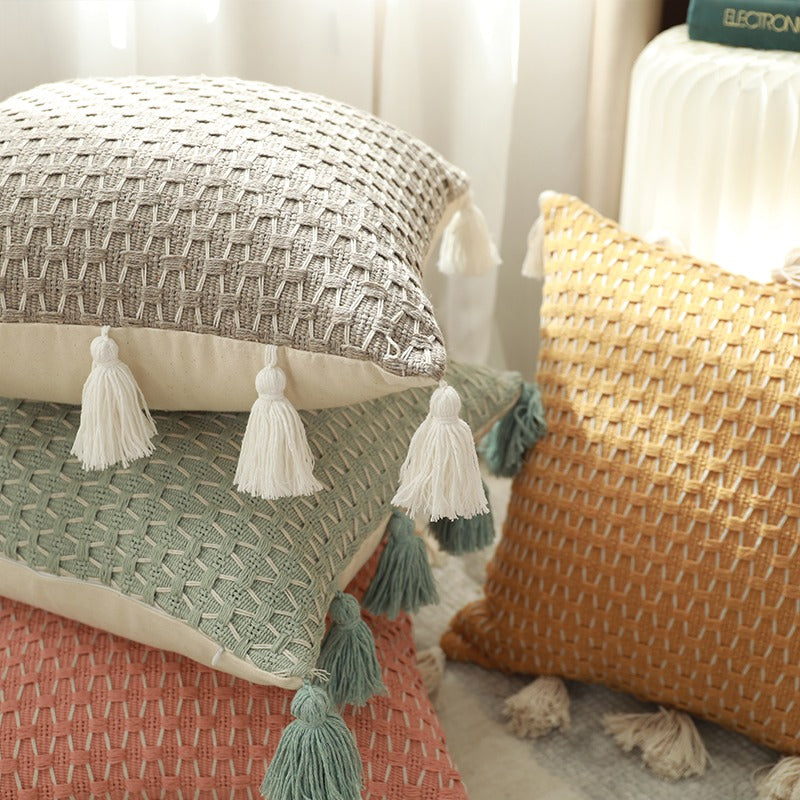 Nordic Style Cotton Knitted Pillow Decoration Sofa Cushion - Harmony Gallery